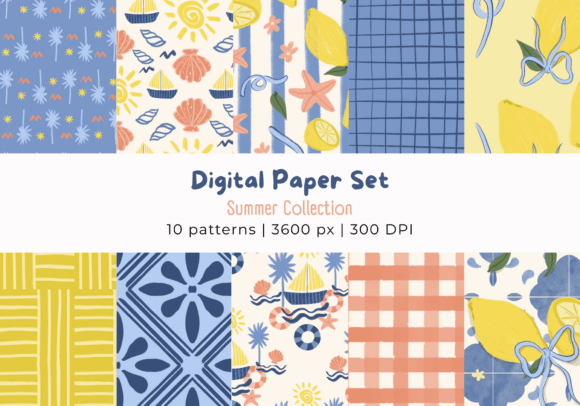 10 Vibrant Summer Digital Papers: A Creative Asset for Warm-Weather Projects