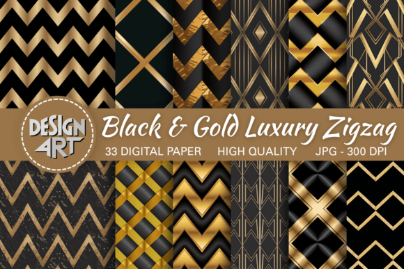 Black Gold Luxury Zigzag Pattern