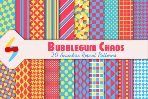 Bubblegum Chaos: A Playful Pattern Pack for Creative Designers