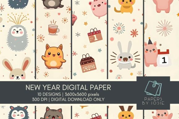 Cute Animal New Year Digital Paper: A Creative Powerhouse for Modern Entrepreneurs and Artists