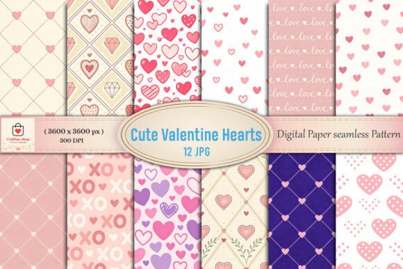 Cute Valentine Hearts Digital Paper: A Creative Essential for Modern Designers