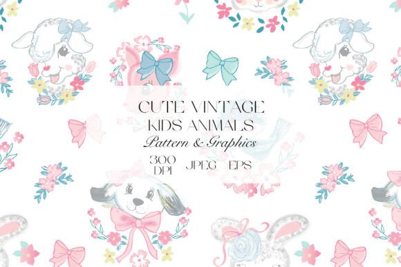 Cute Vintage Baby Animals Pattern: A Nostalgic Touch for Creative Projects
