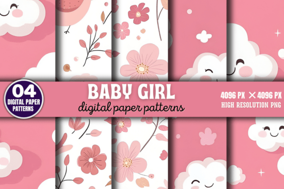 Enhance Your Creative Projects with Baby Girl Digital Paper Backgrounds