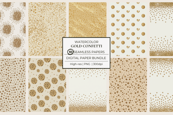 Gold Confetti Seamless Papers