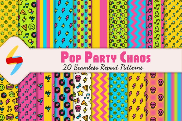 Neon Pop Party Pattern Pack: A Bold Design Resource for Creative Projects