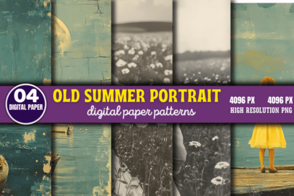Old Summer Portrait Photos Pattern 9