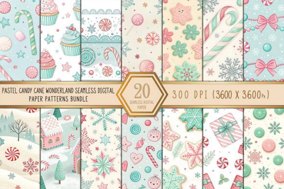 Pastel Candy Cane Wonderland Digital: A Seamless Addition to Your Creative Workflow