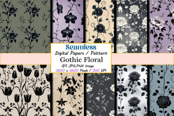 Seamless Gothic Floral Pattern -Set: A Creative Solution for Design Enthusiasts