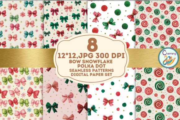 Seamless Paper Bow Snowflake Polka Dot: A Versatile Design for Creative Projects