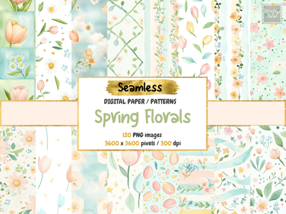 Spring Florals Seamless Digital Paper: Celebrate Fresh Blooming Beauty