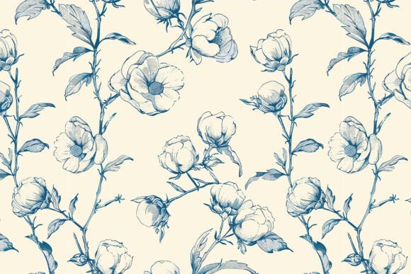 Toile De Jouy Soft Cotton Flowers Pattern: A Timeless Design for Modern Creativity