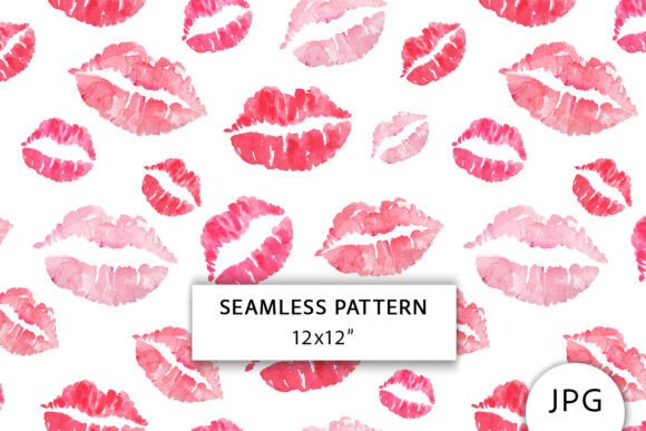 Valentines Day Seamless Pattern with Lips