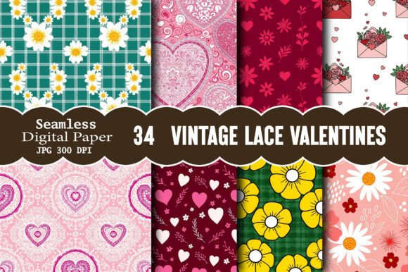 Vintage Lace Valentines Pattern