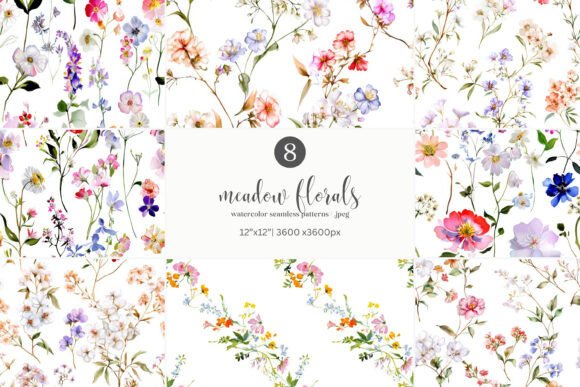 Wildflower Seamless Pattern Set for Creative Projects